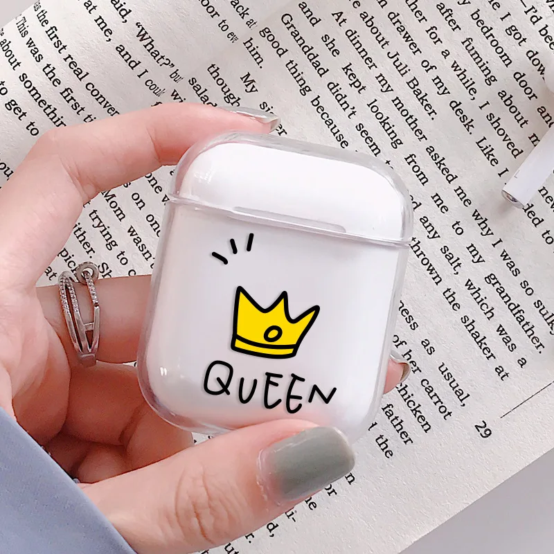 Жесткие прозрачные чехлы для наушников из поликарбоната AirPods 1 2 футляр зарядки с
