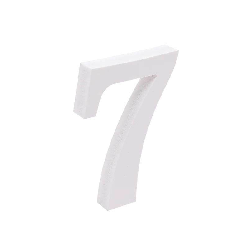 7 Белые Деревянные Настенные стикеры 3D цифровые цифры настенные стикеры s Свадьба День Рождения Декор для стены DIY домашняя комната, наклейка настольное украшение - Цвет: 7