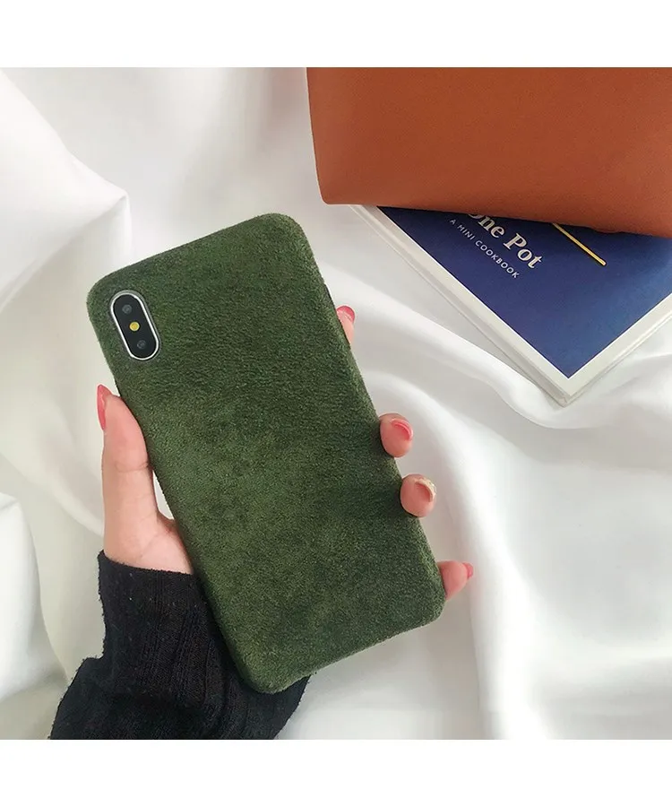Gimfun зимний однотонный вельветовый тканевый чехол для телефона для Iphone 11 Pro Xs Max XR 7 6s 8 Plus Coque задняя крышка тканевый Мягкий ТПУ чехол