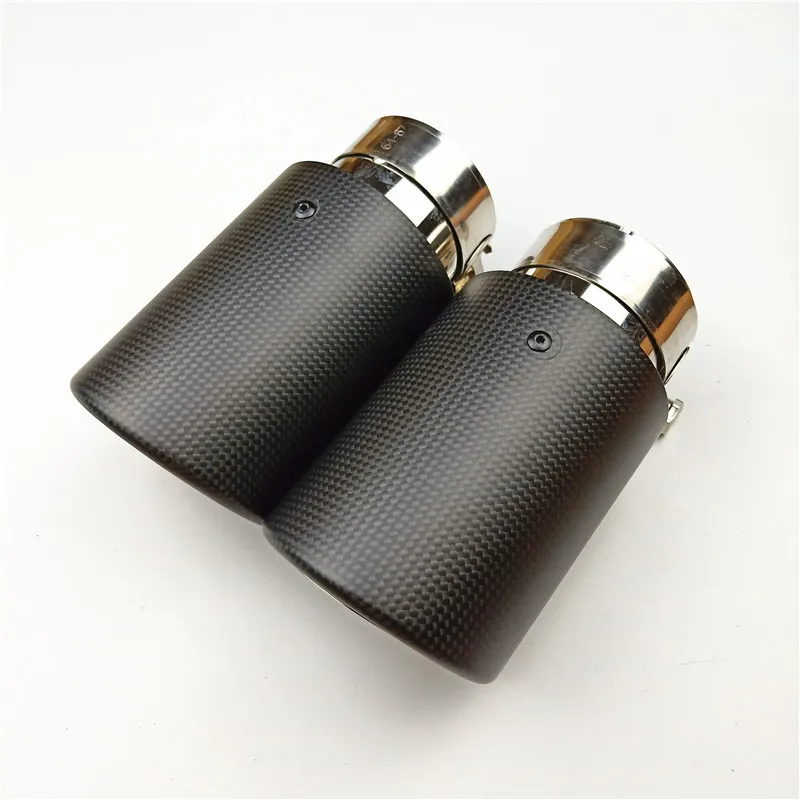 1 шт., матовые выхлопные трубы из углеродного волокна для автомобиля, универсальный глушитель из углеродного волокна, мотоциклетные наконечники, выхлопные трубы без шнуровки