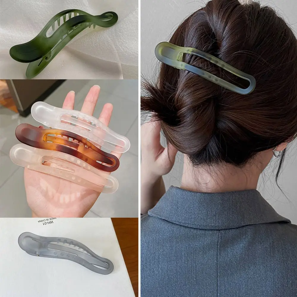 

Lovely Elegant Alligator Clips Matte Large Hairpin Duckbill Clip Hair Accessories Acrylic Hair Clip