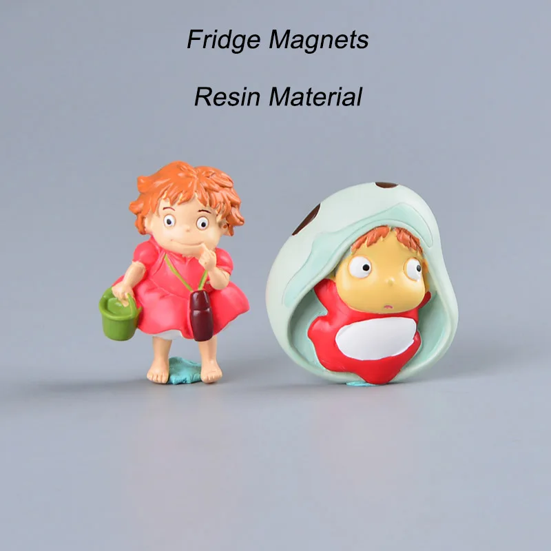 Koteta Cartoon Hayao Miyazaki Anime Resin Figures Mini Ponyo 3D Fridge Magnets for Kids Home Refrigerator Decor Children Gifts | Игрушки и
