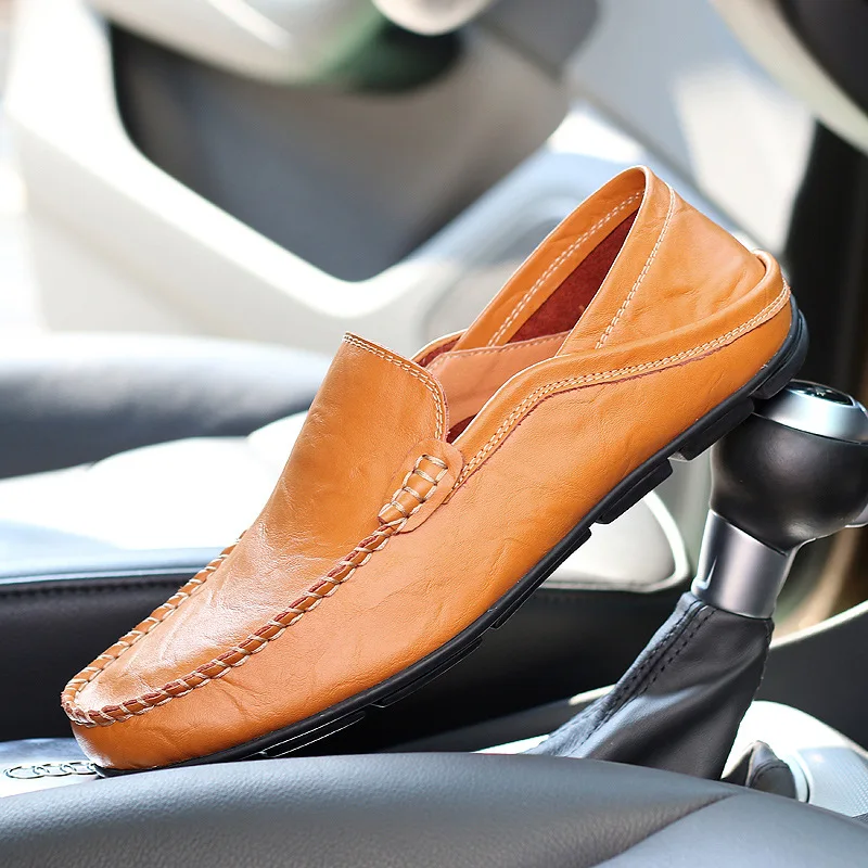 

Dwayne Genuine Leather Men Casual Shoes Luxury 2019 Mens Loafers Moccasins Breathable Slip on Driving Shoes Sneakers 2019