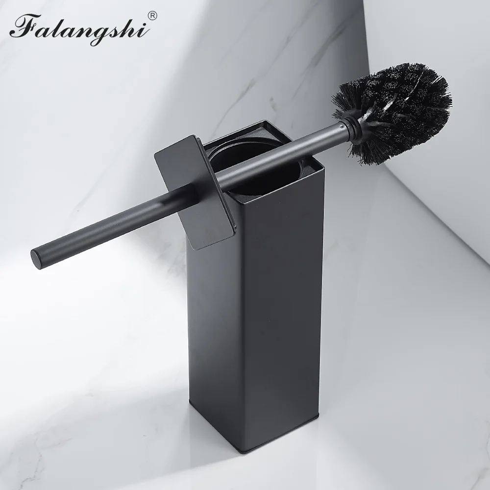 bathroom toilet brush holder set black square clean tool durable vertical toilet brush bathroom cleaning accessories wb8703 free global shipping