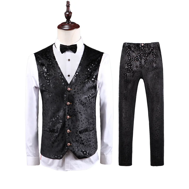 Shenrun Для мужчин Slim Fit 3 предмета костюм модные Цветочный принт костюмы Свадебные