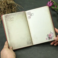 2022 retro flower diary hand ledger chinese style student notebook full color page notepad notebook book