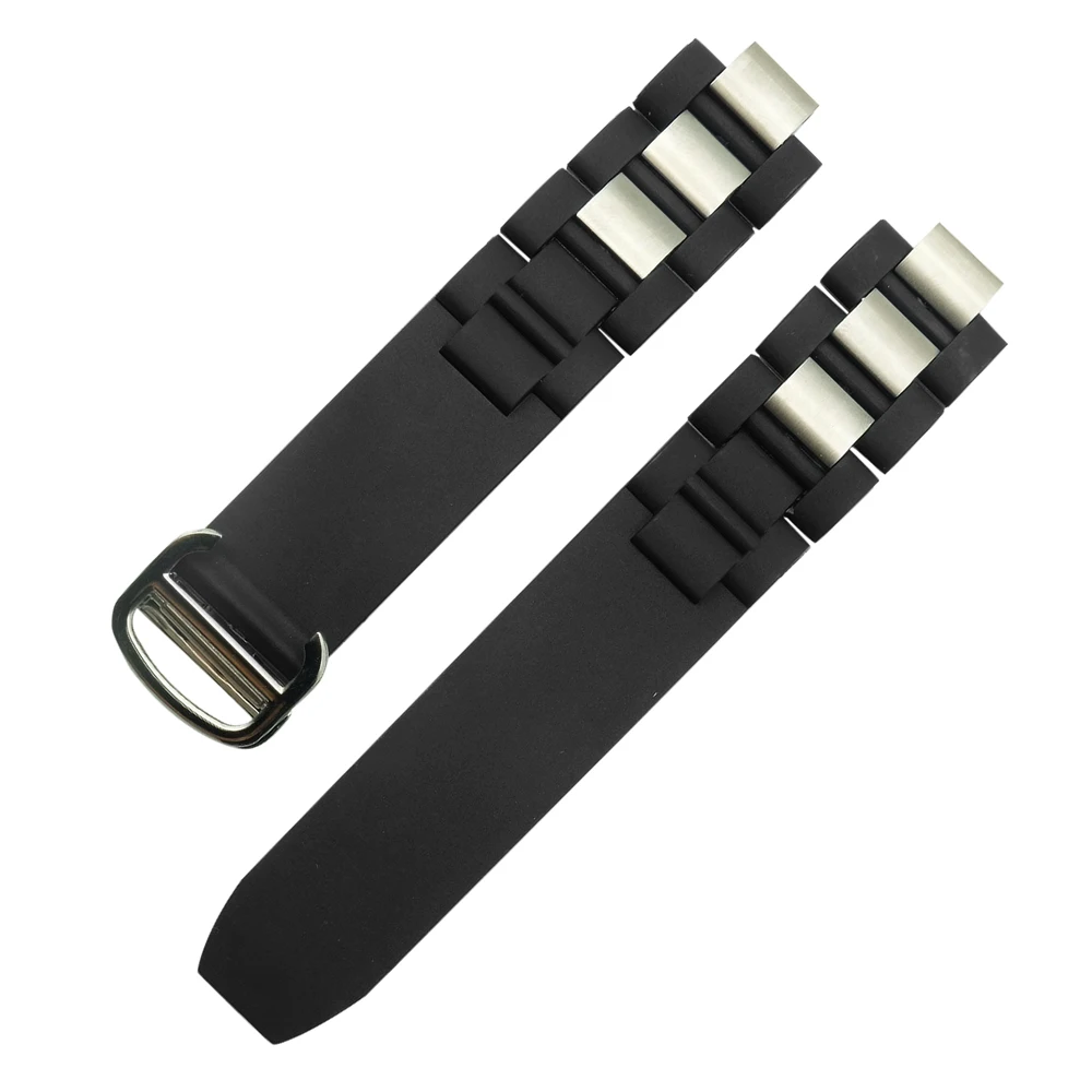 20mm*10mm Black Replacement Silicone Rubber Watch Band For 21 Chronoscaph W10198U2 W10125U2 W10197U2 W10184U2 DIY