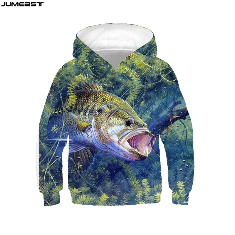 

Jumeast Brand Men Women 3D Children Sweatshirt Animal Fish Camouflage Hunting Long Sleeve Kids Cap Hoody Sport Pullover Hoodies
