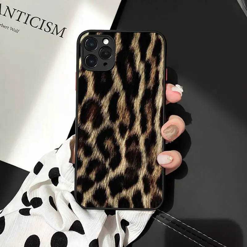 

Phone Case For iPhone 12 11 Mini Pro XR XS Max 7 8 Plus X Fashion Tigers Leopard Matte transparent cover