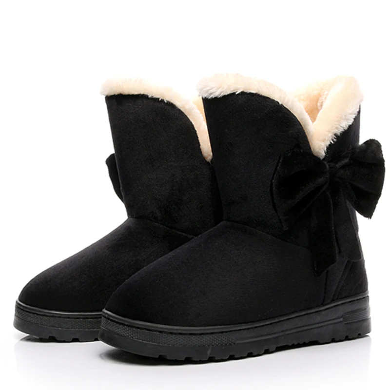 

Winter Ankle Boots Women Fashion Snow Shoes Famale Suede Platform Boots Fur Warm Bootie Rubber Casual