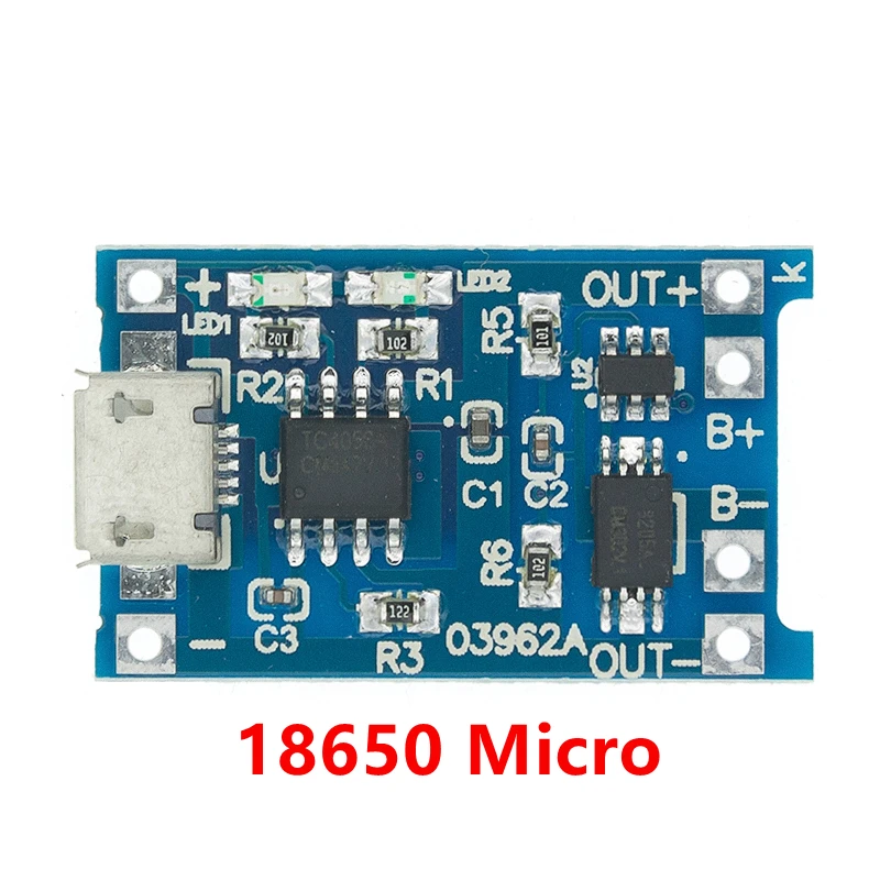 1 шт. type-c/Micro USB 5 В 1A 18650 TP4056 модуль зарядного устройства литиевой батареи зарядная