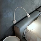 Светодиодный гибкий прожектор с поворотом на 360 градусов, комнатное прикроватное бра для спальни, кабинета, чтения, настенный переключатель, ночники