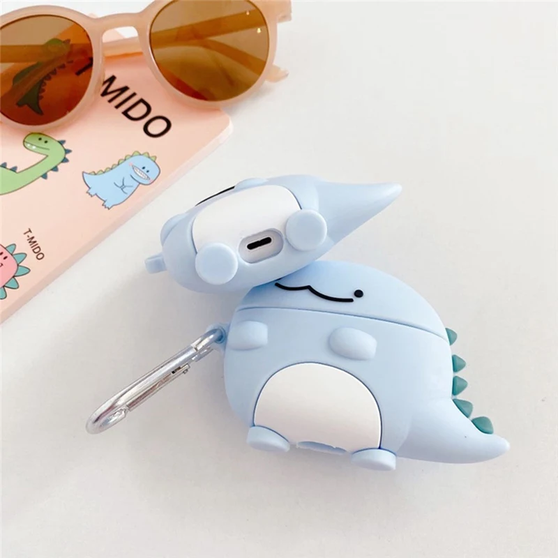 

Cartoon Chubby Baby Dinosaur Silicone Case Cover with Carabiner for AirPods Pro Bluetooth Wireless Earphone Case Protector