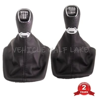 chrome leather car shift gear knob lever gaitor boot cover for skoda octavia a5 a6 2004 2013