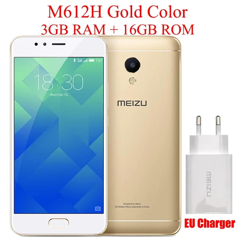 MEIZU M5S, 4G LTE, глобальная прошивка, мобильный телефон, 3 ГБ, 16 ГБ, четыре ядра, 5,2 дюймов, HD ips, отпечаток пальца, быстрая зарядка - Цвет: EU Gold 3G 16G