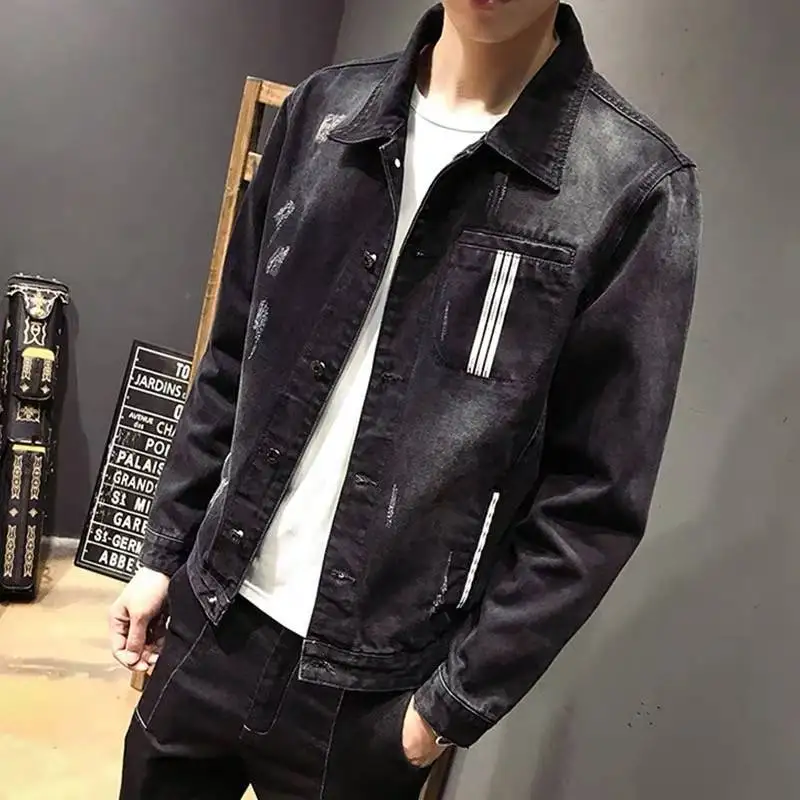 

Spring and Autumn Cowboy Coat Men's New Joker Korean Style Slim Fit Trend Student Jacket Casual Handsome Dress Jacket