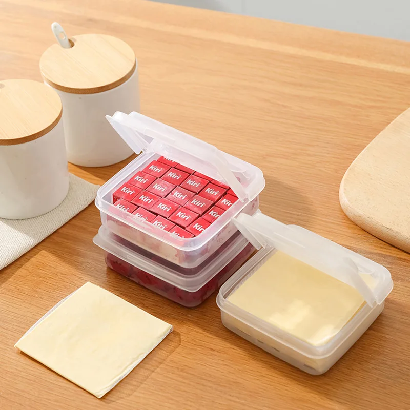 

Refrigerator Box Japanese Transparent Clamshell Butter Block Storage Box Fruit Cheese Sealed Fresh-keeping Box