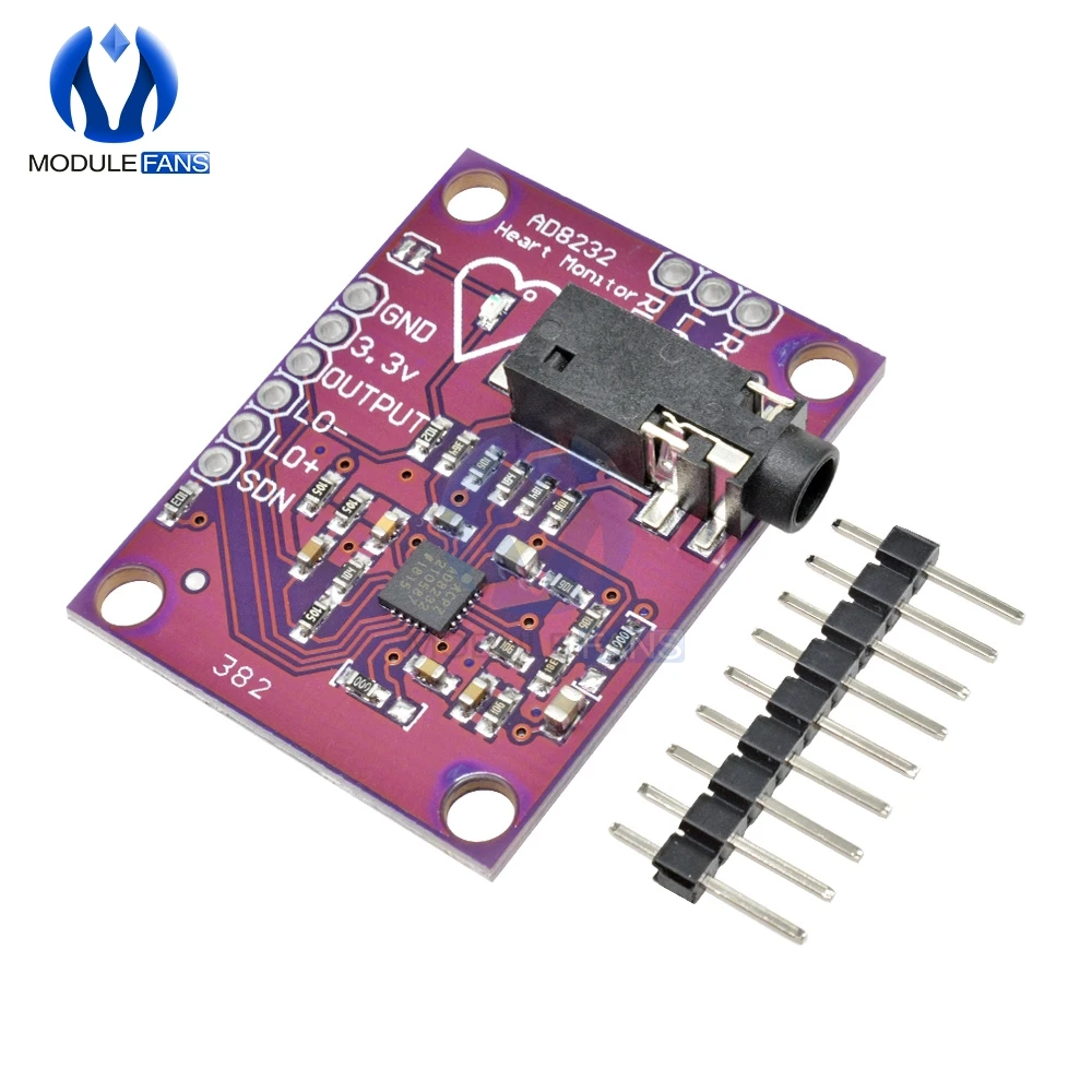 AD8232 однопроводный монитор сердечного ритма модуль платы разработки ЭКГ для Arduino