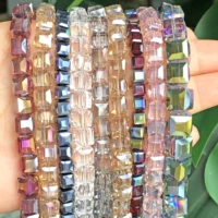 high quality multicolor cube austrian crystal beads loose square shape glass beads for jewelry making diy bracelet 23468mm