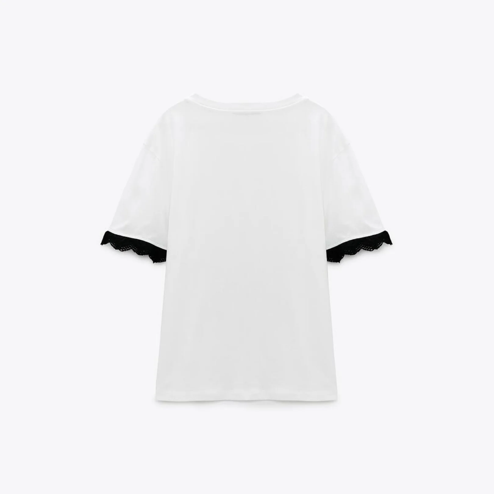 

2021 spring and summer new trend fashion new layered decoration white commuter round neck T-shirt women