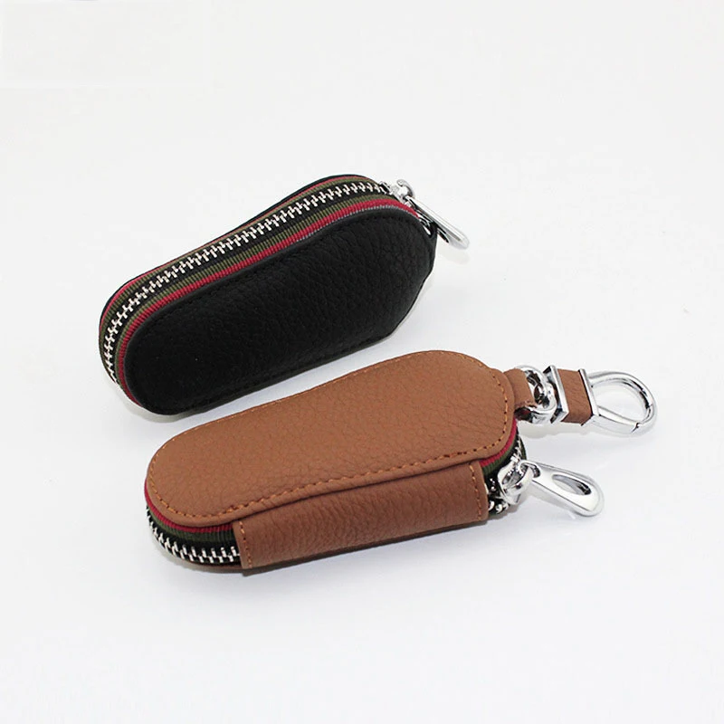 

Car Universal Key Case, Leather Cowhide Practical Men and Women Car Key Case Car Key Ring Decoration Accessories