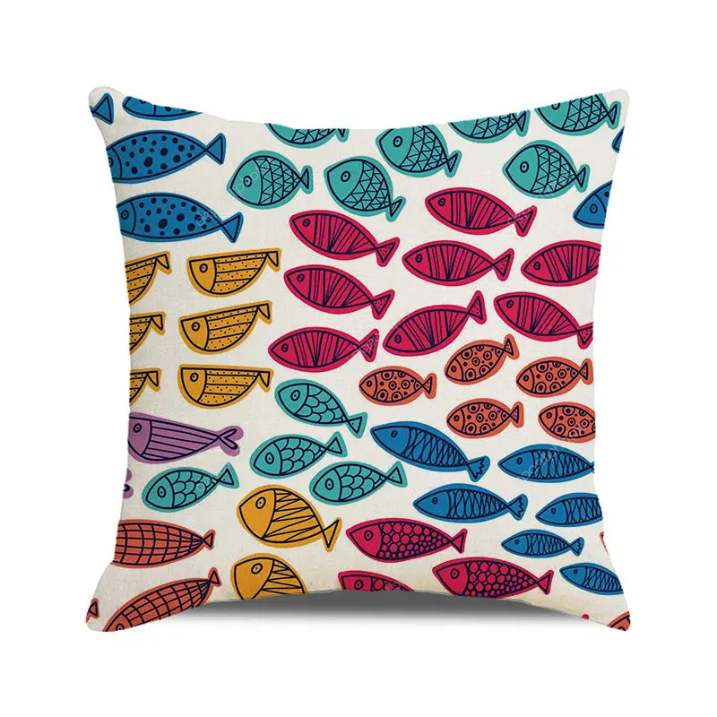 Оптовая продажа 45 см * Симпатичные льняные/Хлопковые наволочки в виде морской