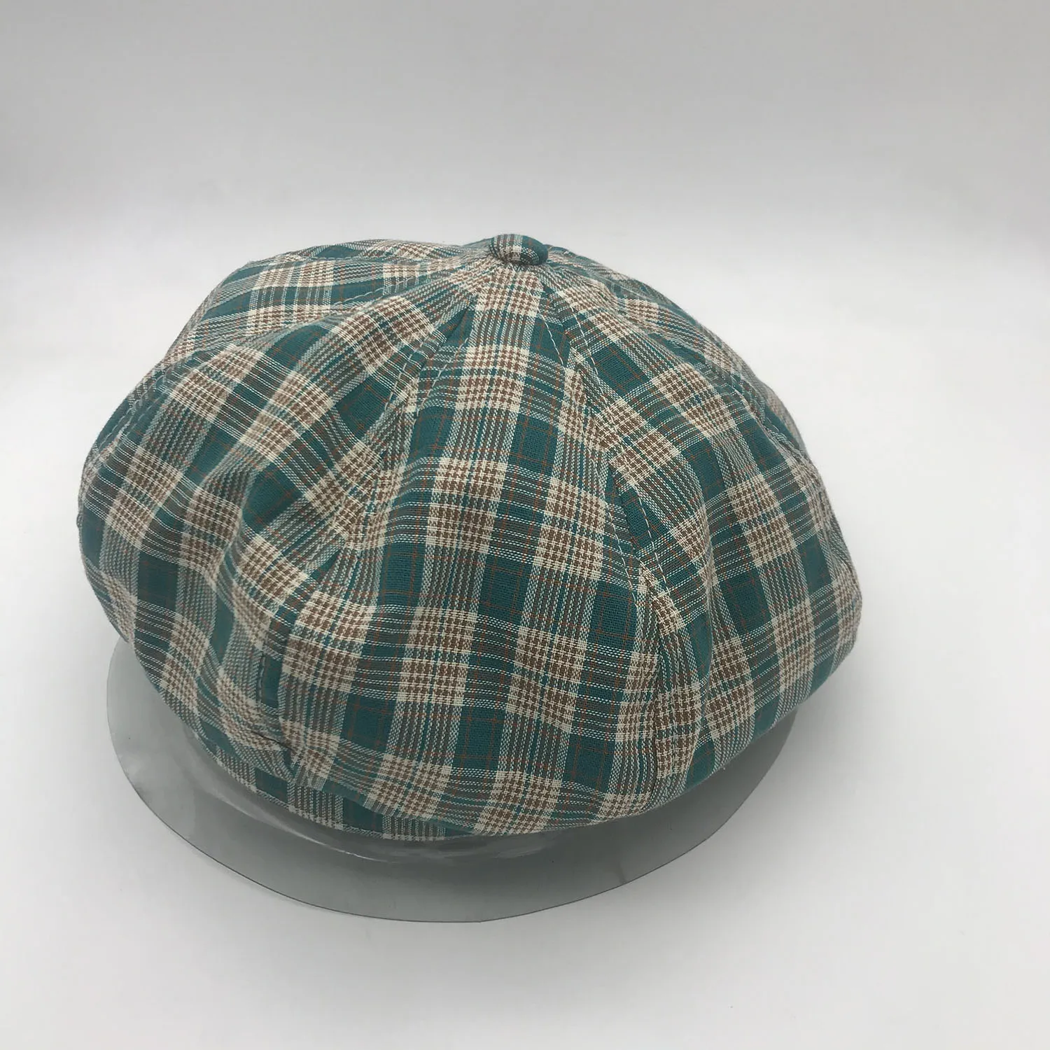 Берет 1 шт. женские зеленые клетчатые шапки buffalo модные кепки newsboy без полей |