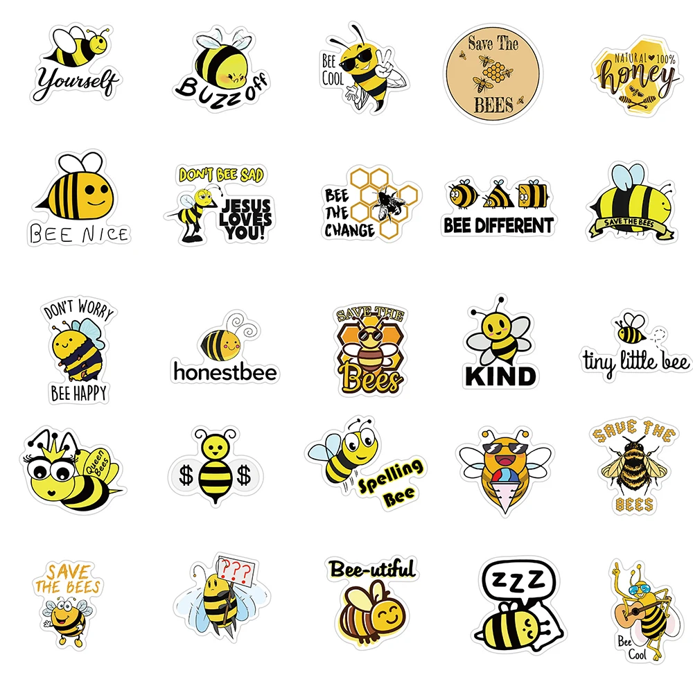 103050pcs little bee motivational phrases sticker quotes sentences for laptop phone skateboard office room graffiti decal toy free global shipping