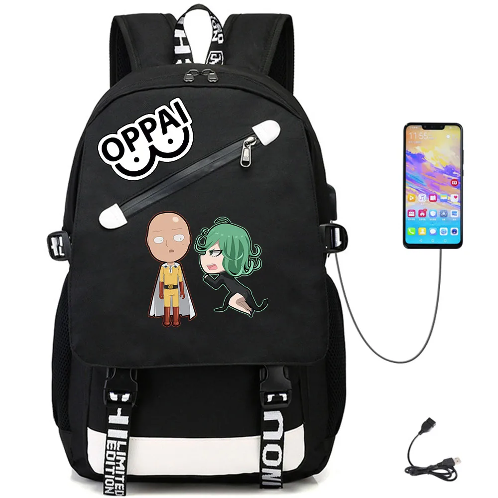 

Anime One Punch Man USB Casual Fabric Schoolbag Oxford Backpack Teenger Student Rucksack Packsack High Quality Laptop Bag