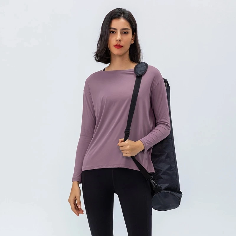 

Women‘s Long-sleeved Loose And Breathable T-shirt Sporty And Elegant T-shirt Moisture-wicking Sweatshirt Hem T-shirt Tunic Top