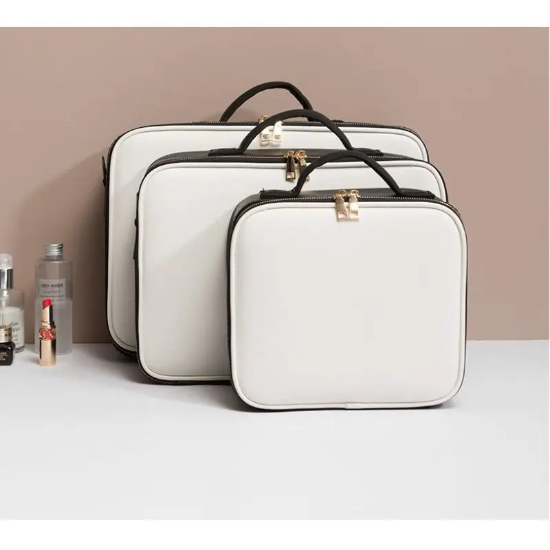 

New Large Capacity Make Up Case Professional Cosmetic Bag PU Leather Beauty Makeup Necessary Waterproof Make Up Bag
