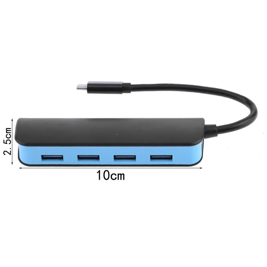 С Светодиодный индикатор usb хаб сплиттер 4 в 1 USB3.1 Тип C Порты с кабелем для ПК