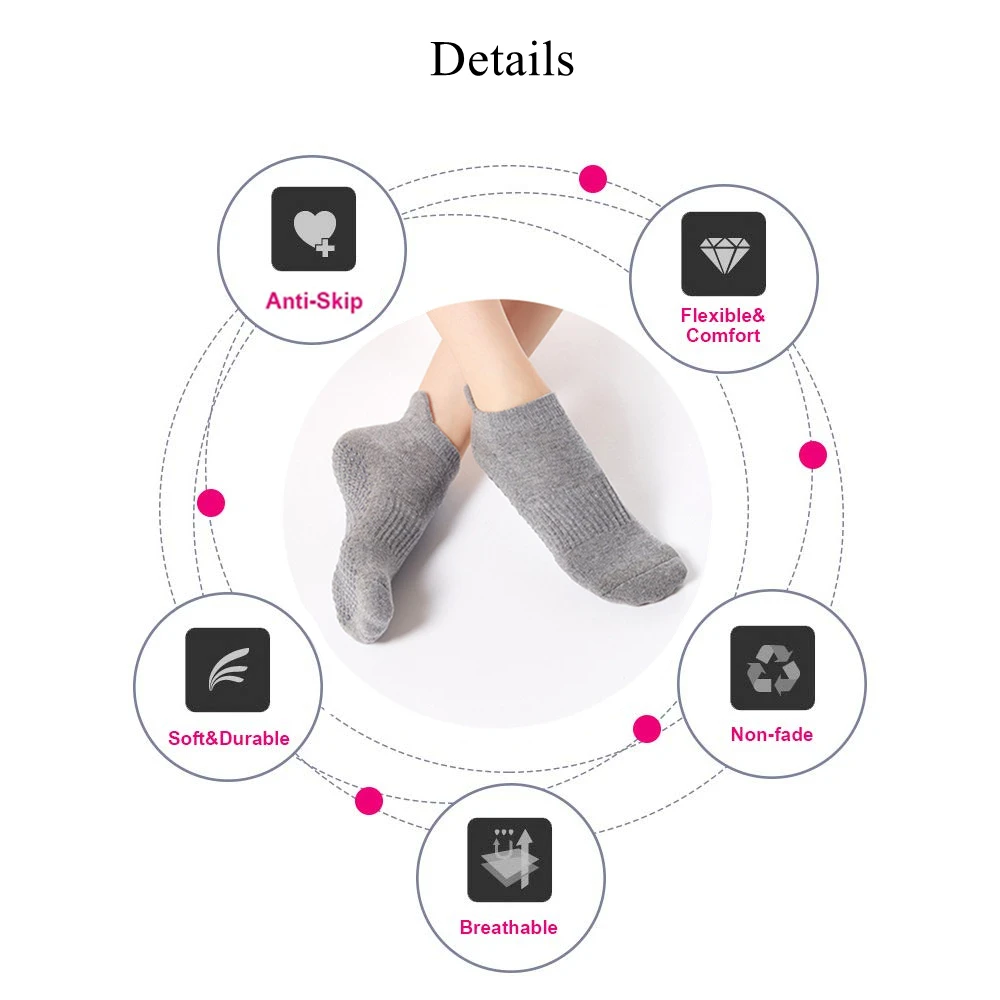 1 пара нескользящих носков для йоги с захватом мужчин и женщин махровые дышащие