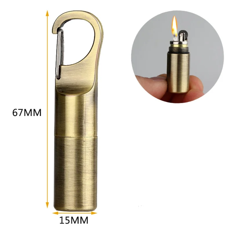 Hanging Buckle Mini Kerosene Lighter Capsule Gasoline Outdoor Key Chain Inflated Wheel Tools | Спорт и развлечения