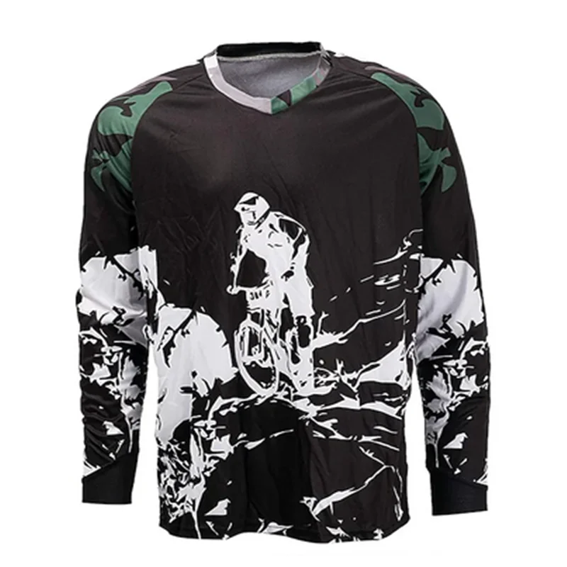 

Весенне-летняя мотоциклетная футболка, крутая Мужская быстросохнущая футболка с длинным рукавом для гоночного велосипеда, дорожная яркая ...