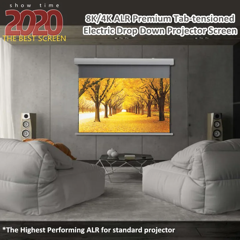 T2HALR 16:9 HDTV 4K/8K Премиум окружающий светильник отвергающий моторизованные Натяжные