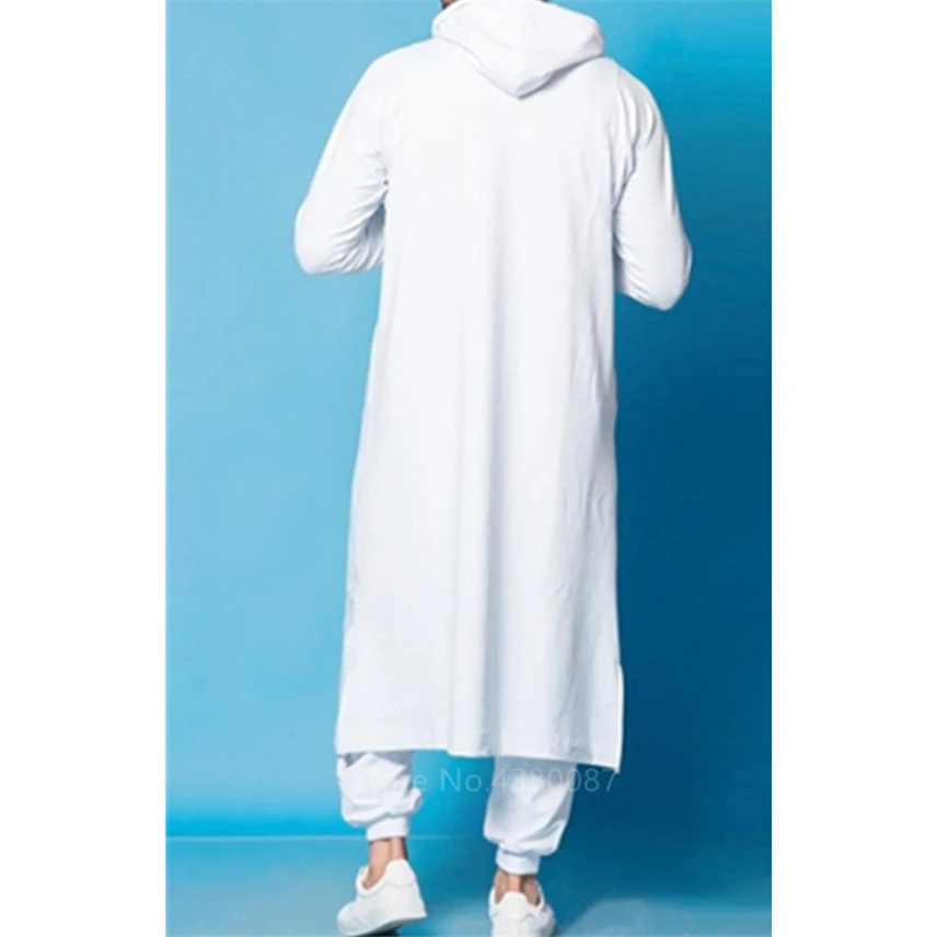 

New Mens Jubba Thobe Arabic Islamic Clothing Winter Muslim Saudi Arabia Arabic Abaya Dubai Long Robes Traditional Kaftan Sweater