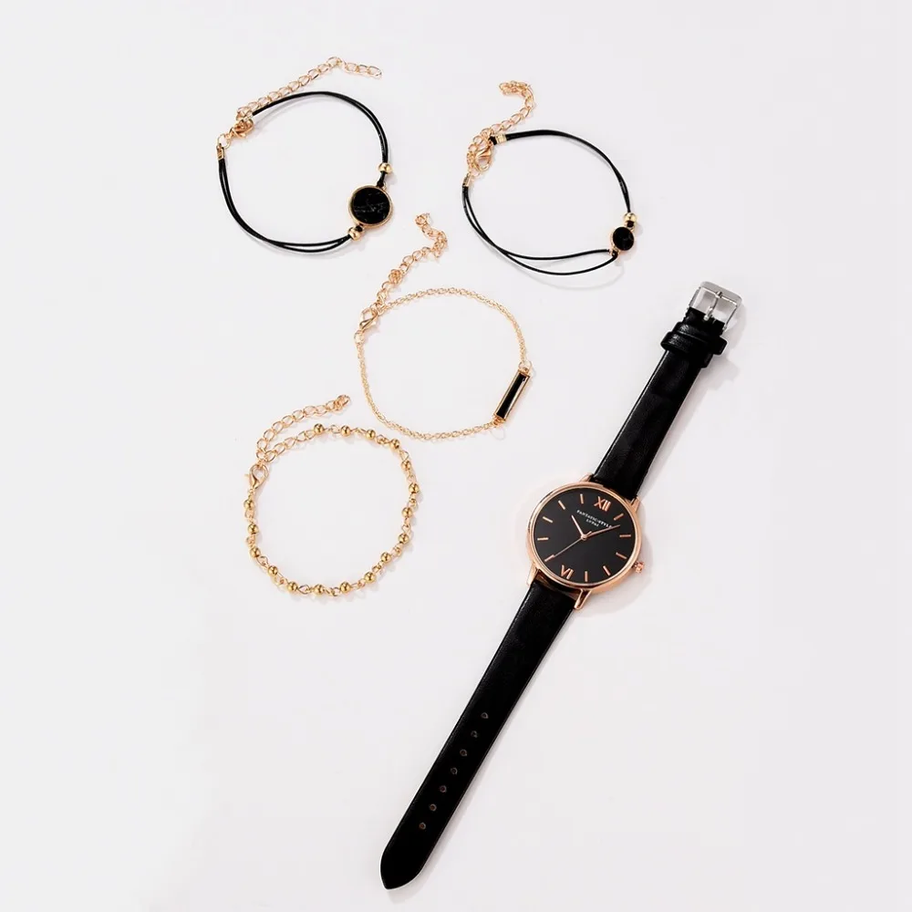 5 шт., женские часы и браслеты, набор, Montre Femme, модное платье, часы, женские Аналоговые кварцевые наручные часы, Reloj Mujer, Часы серьги