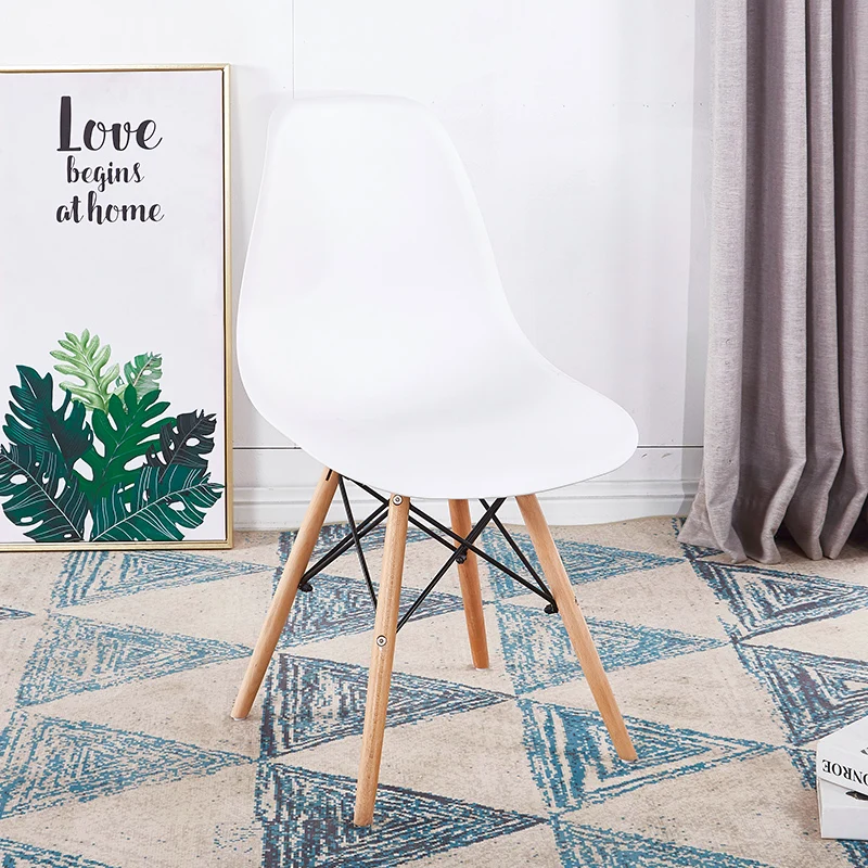 Стул Eames, современный простой стол, стул для семьи, для столовой, задний стул, компьютерный стул, стул, стул из твердой древесины, скандинавский обеденный стул - Цвет: see chart