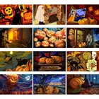 Алмазная живопись 5D сделай сам, подарок на Хэллоуин, фестиваль, полная выкладка, мозаика, картина на Хэллоуин, кот, вышивка крестиком, искусство, алмазная вышивка