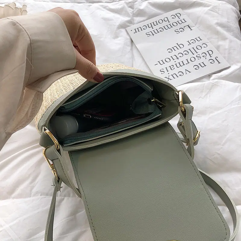 Европейская мода женская сумка мешок новинка 2021 летняя Соломенная сумочка