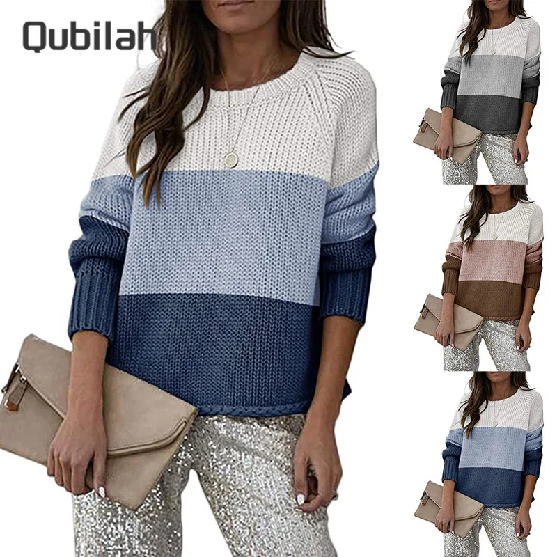 

2021 Autumn and Winter New Sweater Crew Neck Casual Bottoming Sweater Knit Sweater Women Soft Warm Clothes Wild Sweater Wear