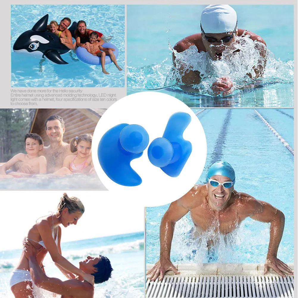 Swimming Earplugs Spiral Silicone Professional Anti-noise and Waterproof Suitable for Adults Children | Спорт и развлечения