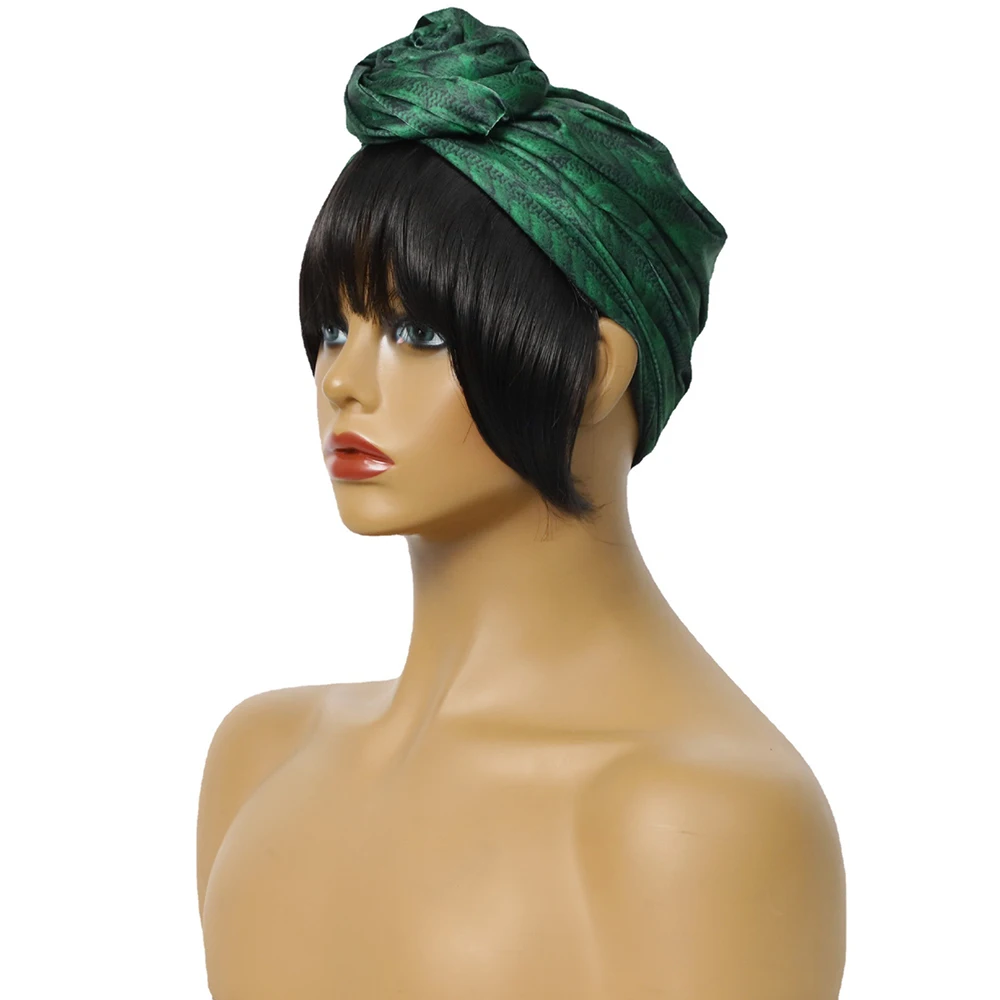 

Headband wig deep water wave wigs for black women short black none lace front wig synthetic hair wigs with headband
