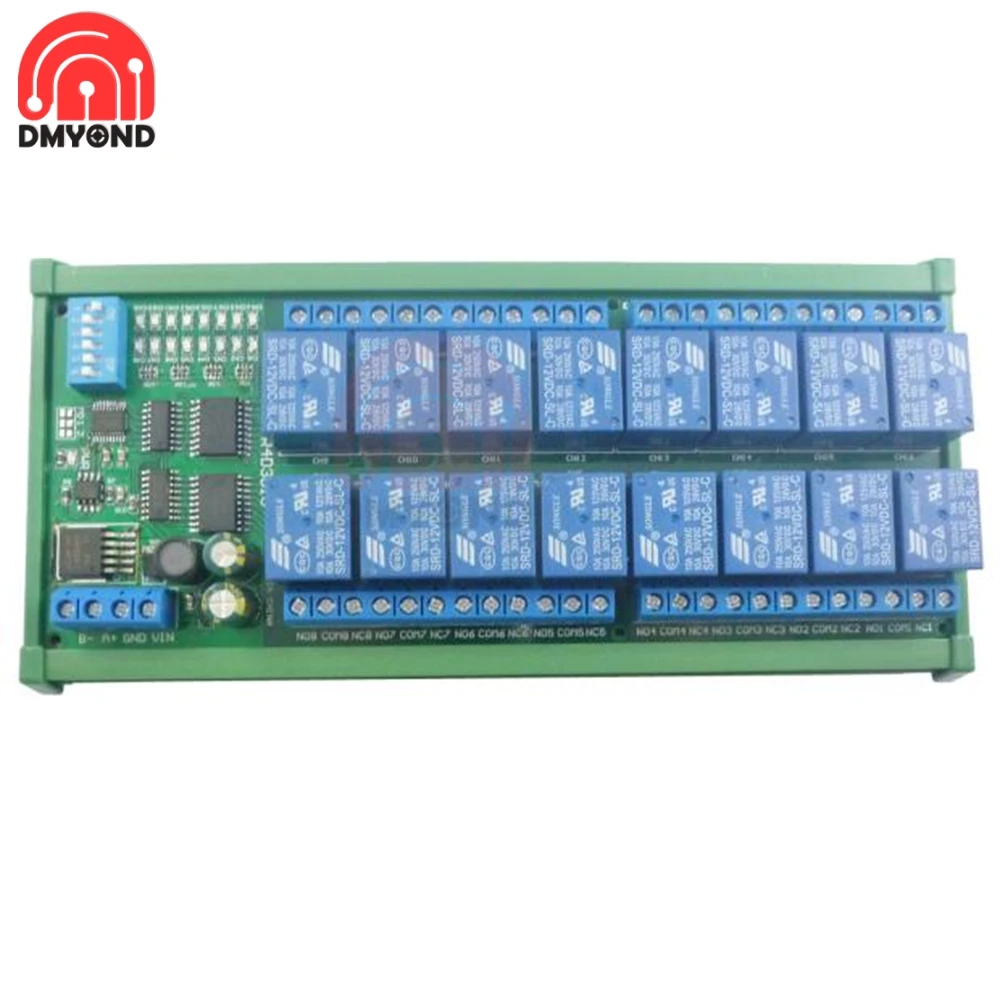 Modbus RTU 12V 10A 16 канальный видеорегистратор din рейка коробка PLC расширение доска RS485