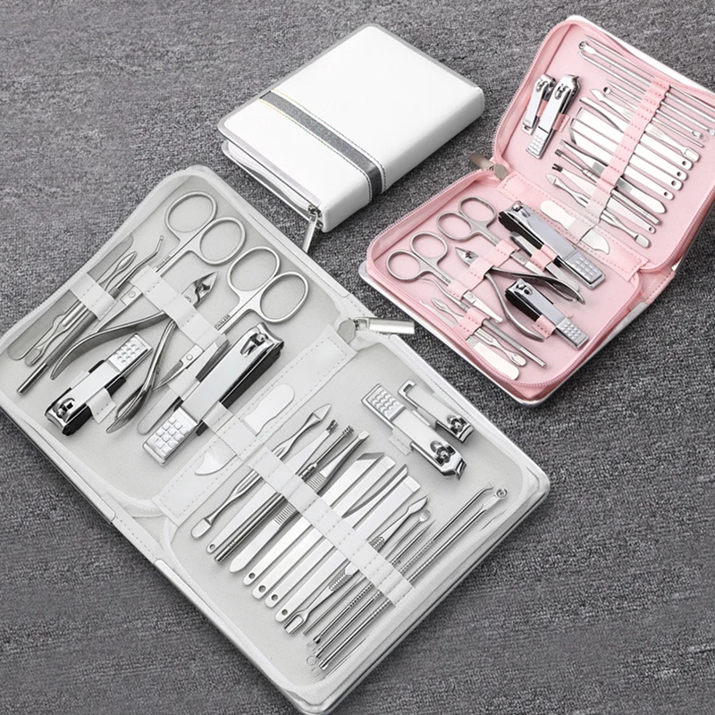 

11-26 Pcs Professional Nail Clippers Manicure Set High Quality Stainless Steel Nail Cutter Scissor Cuticle Nipper Nail Tools Set