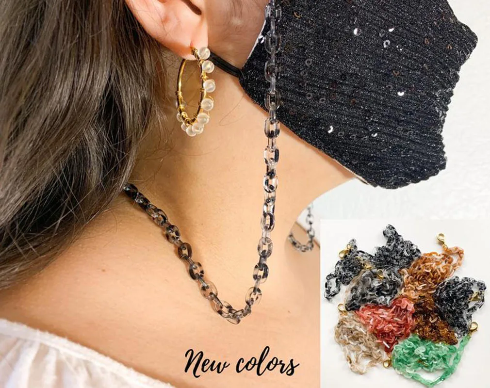 2020 шикарная модная женская акриловая разноцветная маска леопарда с держателем