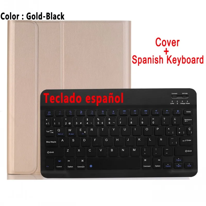 Spanish Keyboard Английский, испанский блютус клавиатура сделана в России чехол для Apple iPad Air 3 3rd 10,5 A2152 A2153 A2123 Pro 10,5 A1701 A1709 крышка - Цвет: Spanish Keyboard