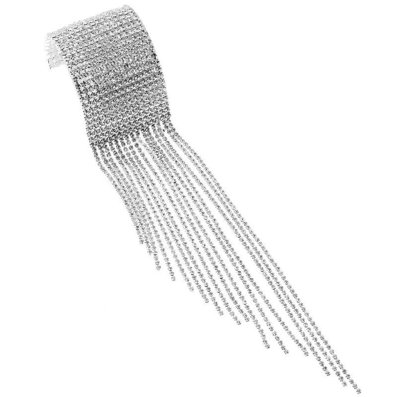 

Hot sale classic Women Tassels Bracelet Wide Full Rhinestone Shining girl Geometry Trendy Gift wholesale