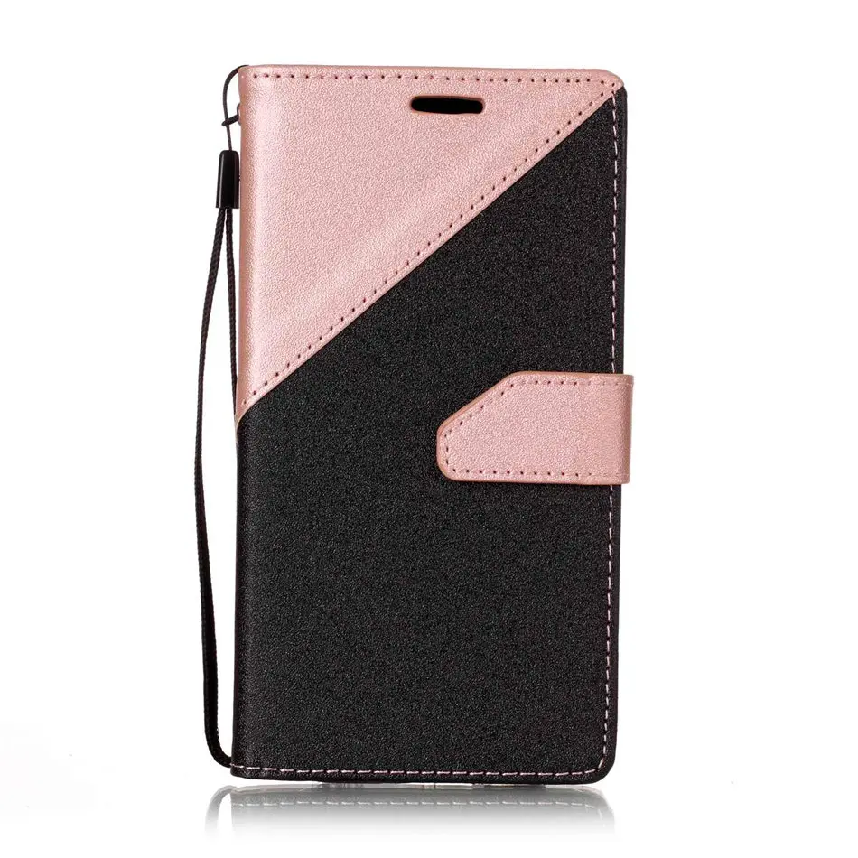 Rose Gold Матовый чехол-кобура из кожи с откидной крышкой Fundas для iPhone X, XS, 7, 8, 6 S, 6 Plus, 5, 5S, SE, контрастный цвет, милый чехол с отделением для карт P09E - Цвет: Rose Gold